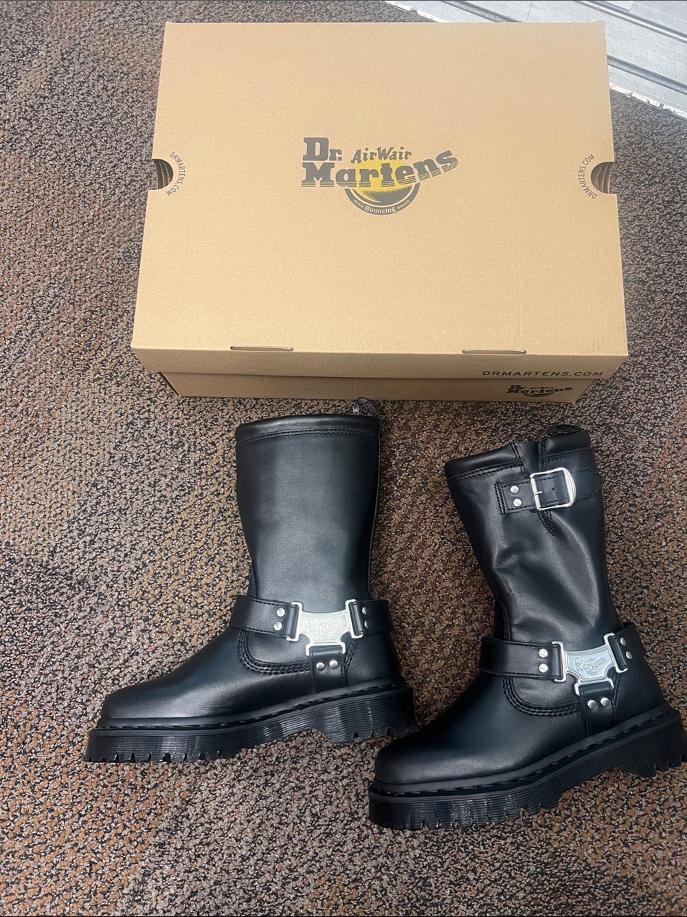 Dr Martens Anistone Hi Leather Biker Boots New in Box EU 36 Women 5 - Picture 2 of 8